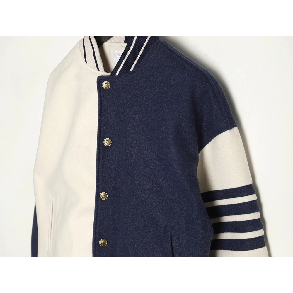 Thom Browne patchwork 4-bar baseball jersey jacket,Thom Browne