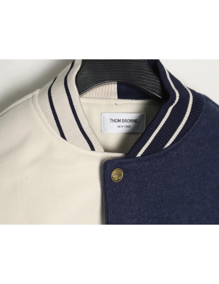 Thom Browne patchwork 4-bar baseball jersey jacket,Thom Browne