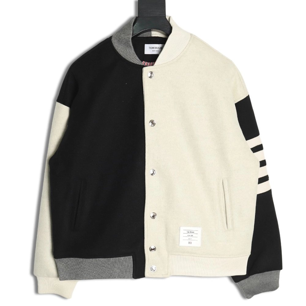 Thom Browne patchwork 4-bar baseball jersey jacket TSK1,Thom Browne