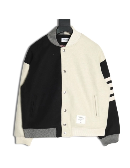 Thom Browne patchwork 4-bar baseball jersey jacket TSK1,Thom Browne