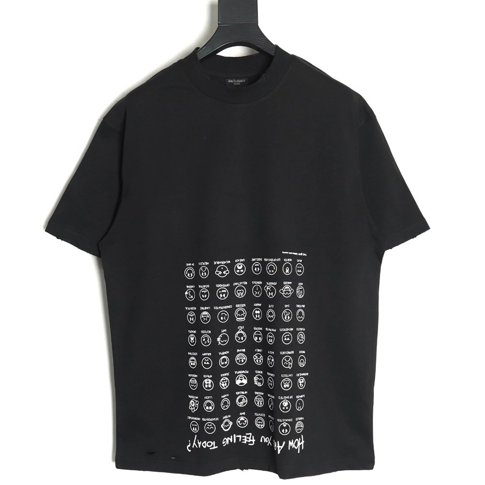 Balenciaga emoji print short-sleeved T-shirt TSK1,Balenciaga