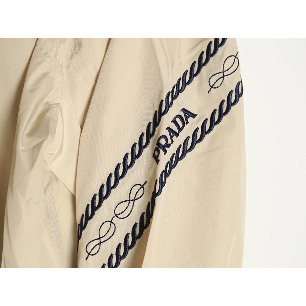 Prada Embroidered Logo Zip-Up Jacket,Prada