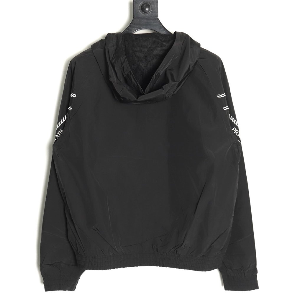 Prada Embroidered Logo Zip-Up Jacket TSK1,Prada