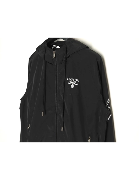 Prada Embroidered Logo Zip-Up Jacket TSK1,Prada