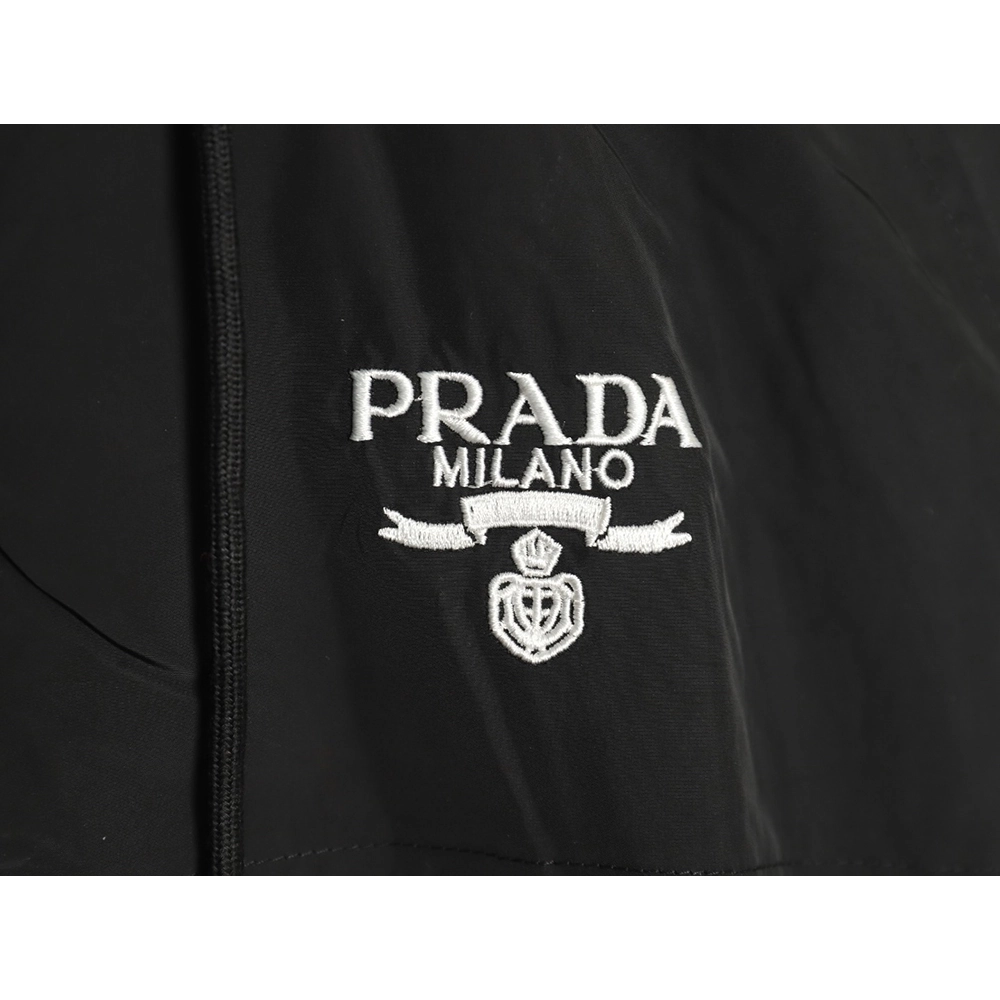 Prada Embroidered Logo Zip-Up Jacket TSK1,Prada