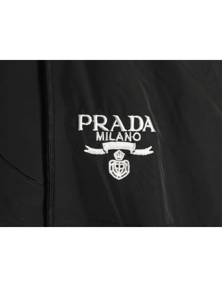 Prada Embroidered Logo Zip-Up Jacket TSK1,Prada