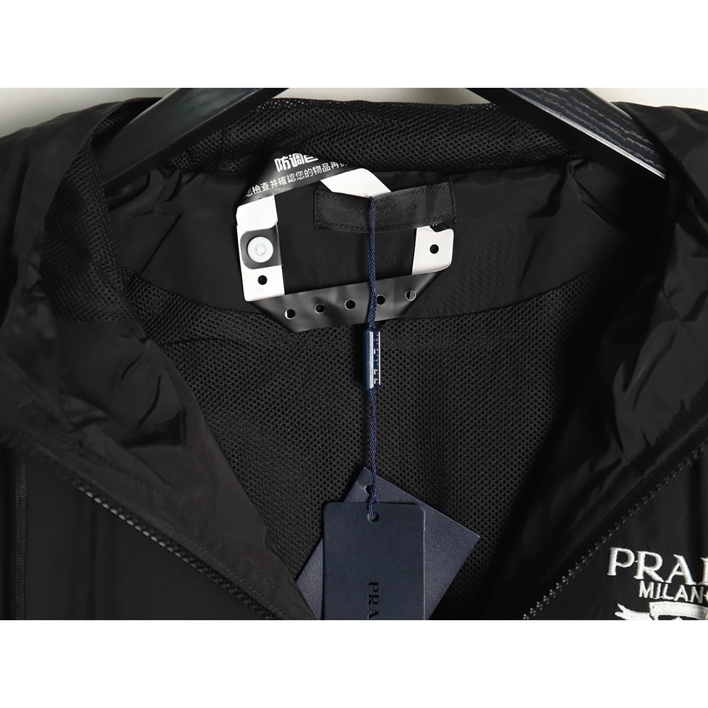 Prada Embroidered Logo Zip-Up Jacket TSK1,Prada