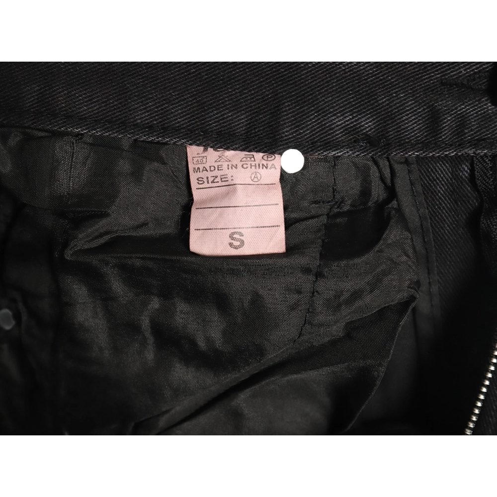 We11 Done embroidered lettering ripped washed denim wide-leg pants,We11done