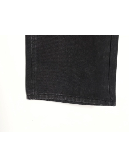 We11 Done embroidered lettering ripped washed denim wide-leg pants,We11done