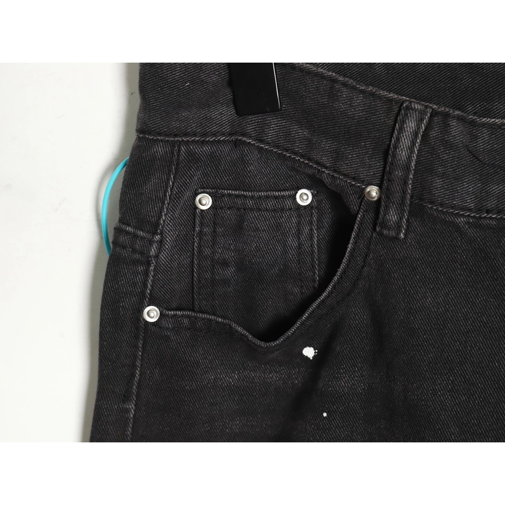 We11 Done embroidered lettering ripped washed denim wide-leg pants,We11done