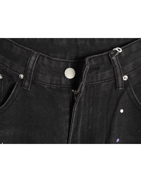 We11 Done embroidered lettering ripped washed denim wide-leg pants,We11done