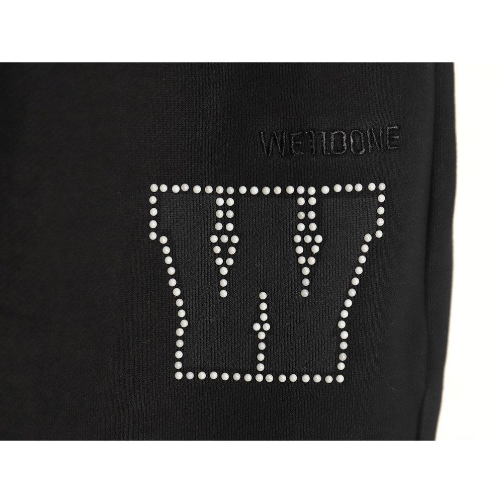 We11 Done Pearl LOGO Rhinestone Casual Pants,We11done