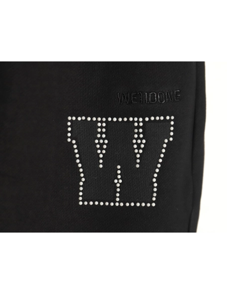 We11 Done Pearl LOGO Rhinestone Casual Pants,We11done