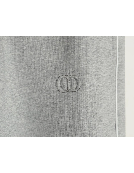 Dior round embroidery ribbon fleece trousers,Dior