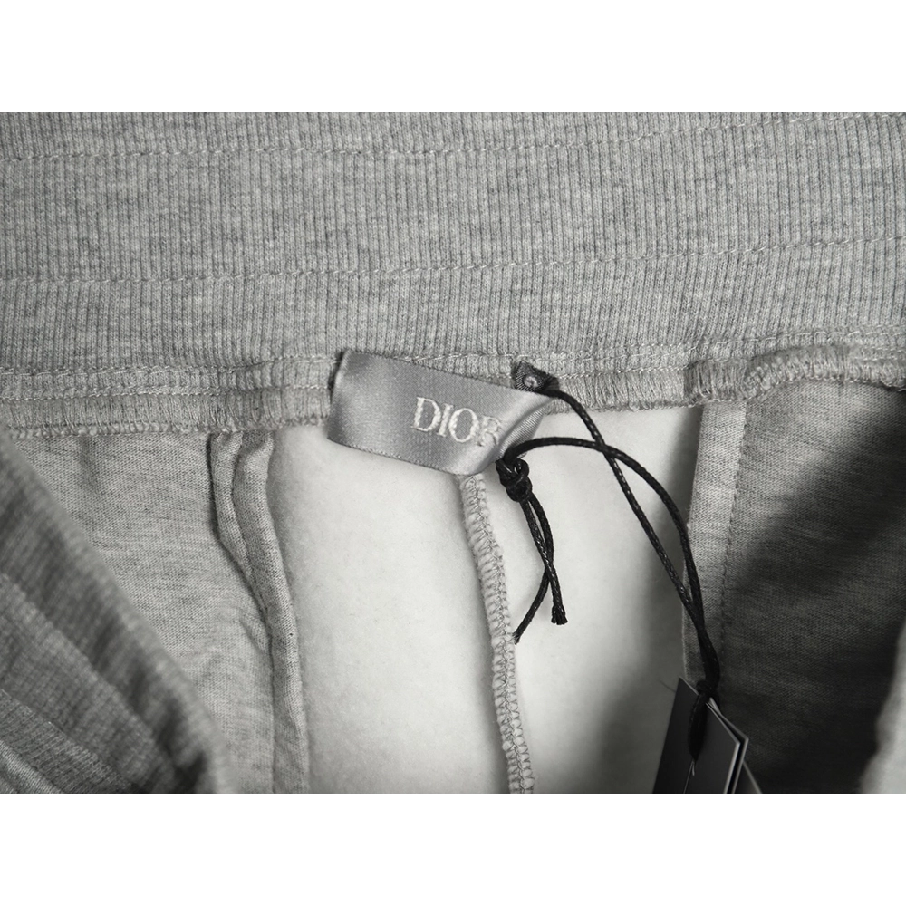 Dior round embroidery ribbon fleece trousers,Dior