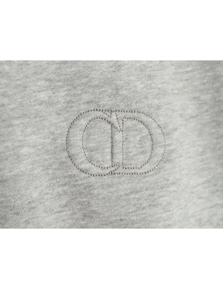 Dior Circular Embroidery Half Zip Stand Collar Sweatshirt,Dior