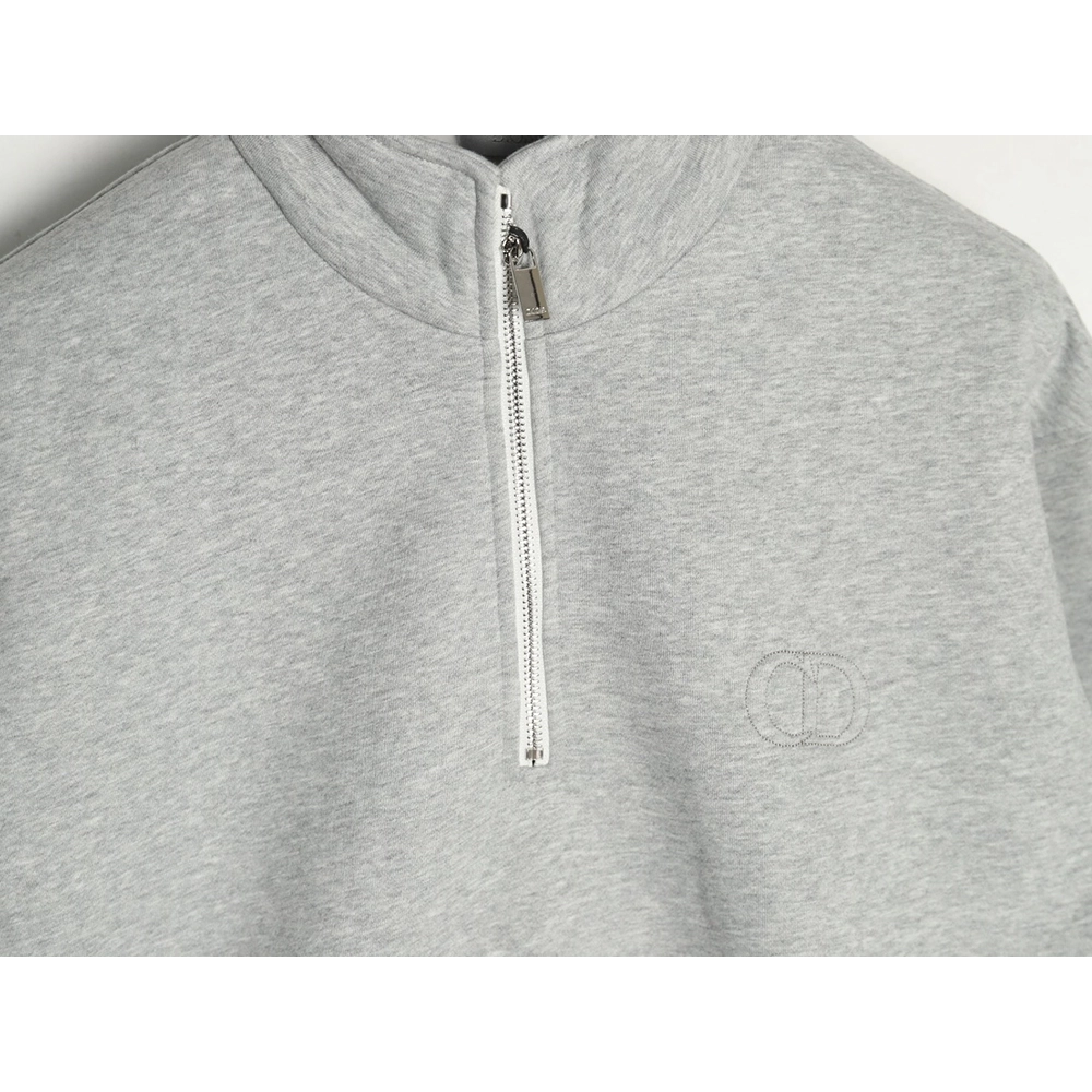 Dior Circular Embroidery Half Zip Stand Collar Sweatshirt,Dior