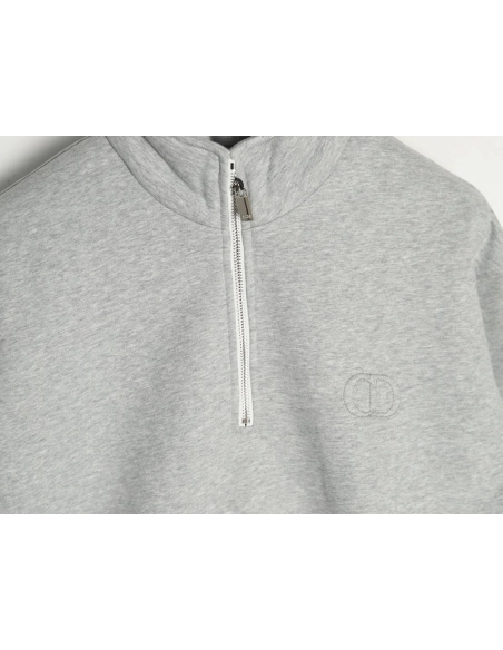 Dior Circular Embroidery Half Zip Stand Collar Sweatshirt,Dior