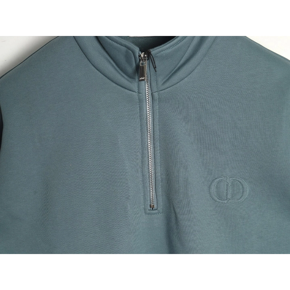 Dior Circular Embroidery Half Zip Stand Collar Sweatshirt TSK1,Dior
