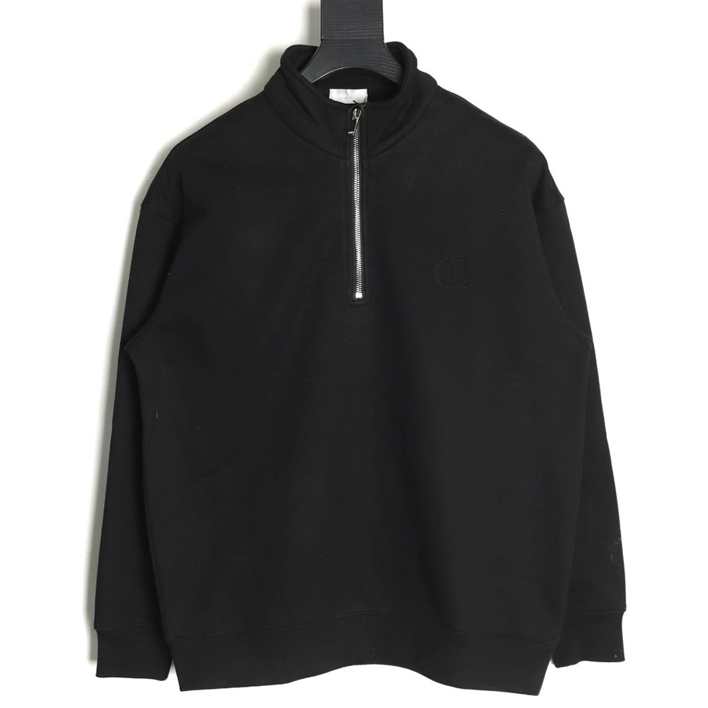 Dior Circular Embroidery Half Zip Stand Collar Sweatshirt TSK2,Dior