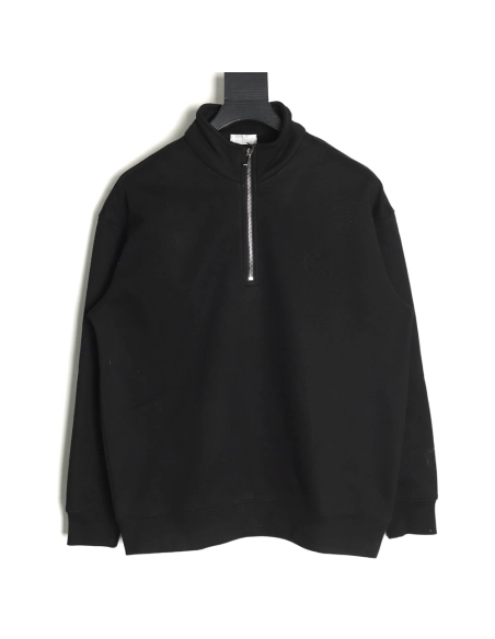 Dior Circular Embroidery Half Zip Stand Collar Sweatshirt TSK2,Dior