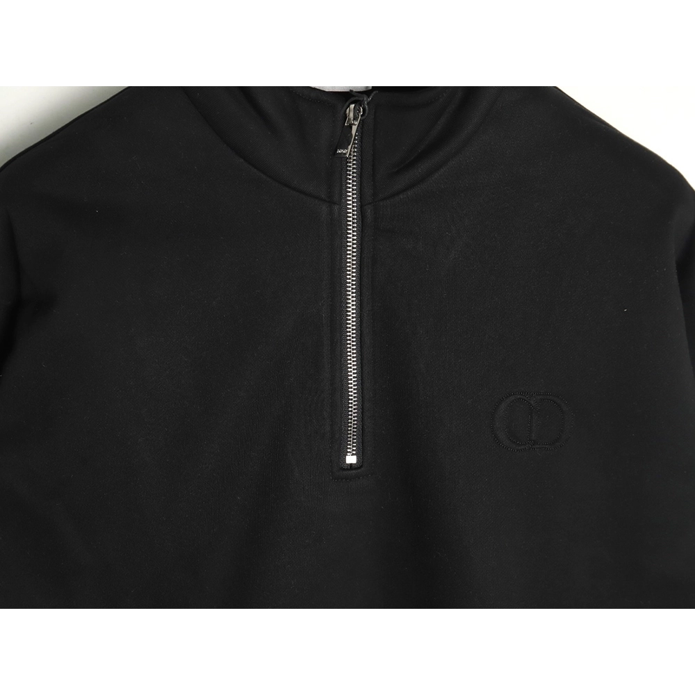 Dior Circular Embroidery Half Zip Stand Collar Sweatshirt TSK2,Dior