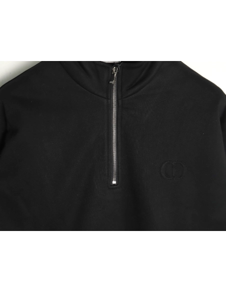 Dior Circular Embroidery Half Zip Stand Collar Sweatshirt TSK2,Dior