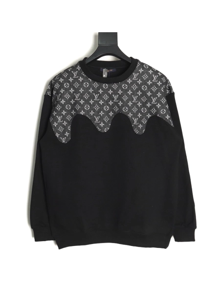 Louis Vuitton monogram stitching round neck long-sleeved T-shirt,Louis Vuitton