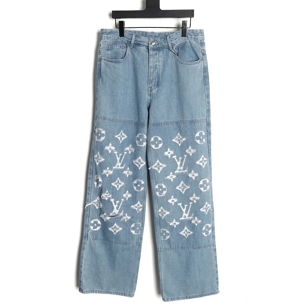 Louis Vuitton washed ripped jeans,Louis Vuitton