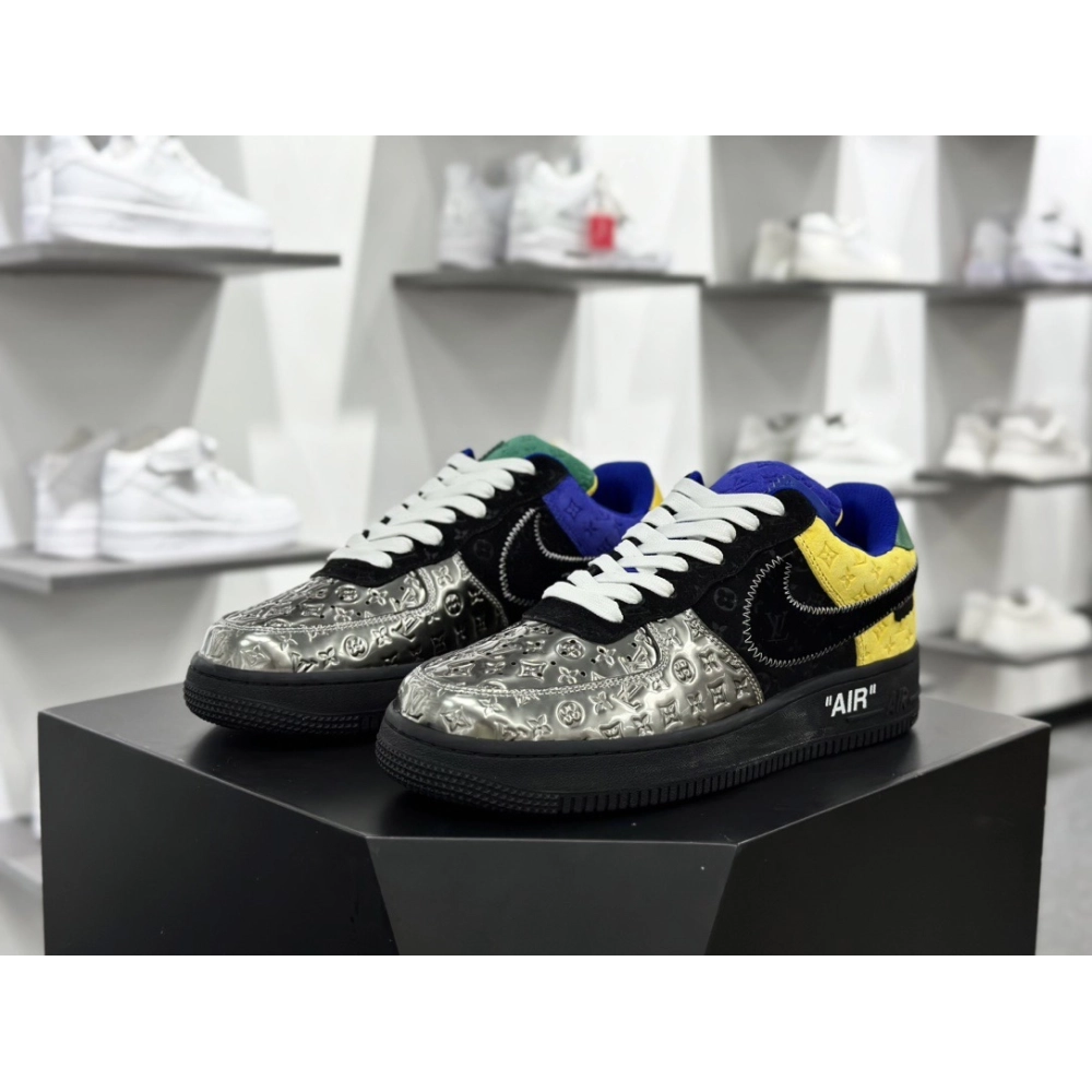 Louis Vuitton x Air Force 1 Low MultiColor Patchwork,NIKE AIR FORCE,NIKE SHOES Reps
