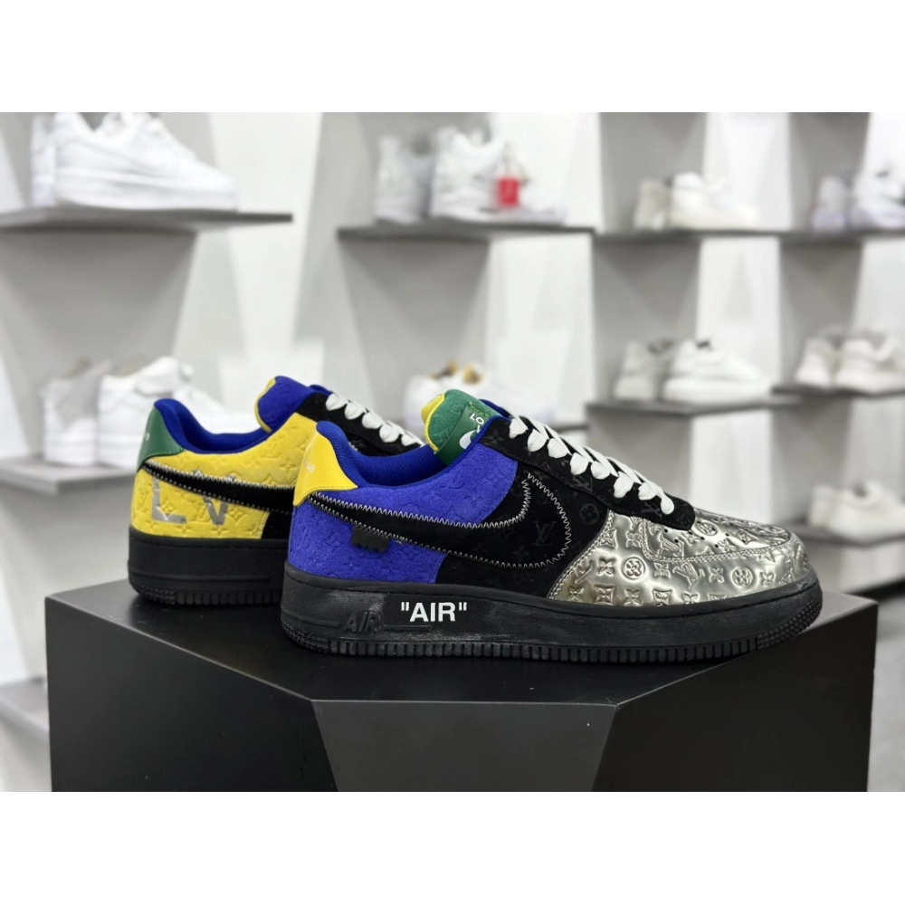 Louis Vuitton x Air Force 1 Low MultiColor Patchwork,NIKE AIR FORCE,NIKE SHOES Reps
