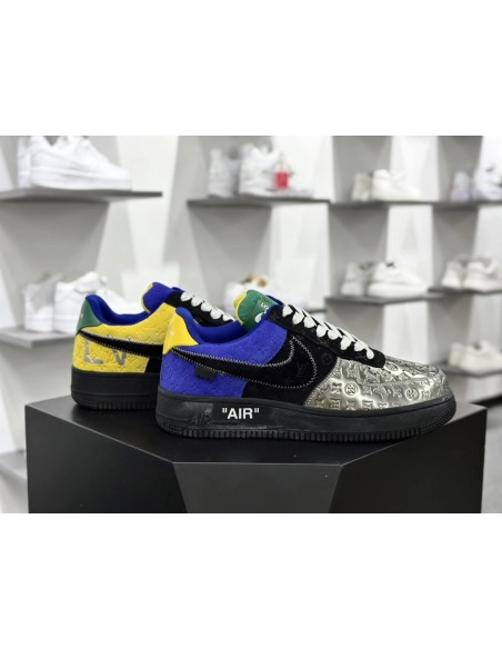 Louis Vuitton x Air Force 1 Low MultiColor Patchwork,NIKE AIR FORCE,NIKE SHOES Reps
