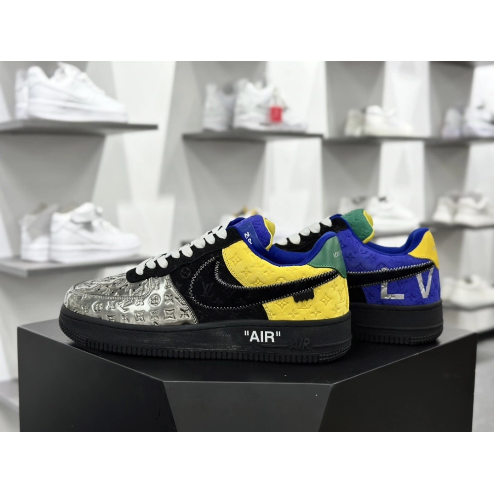 Louis Vuitton x Air Force 1 Low MultiColor Patchwork,NIKE AIR FORCE,NIKE SHOES Reps
