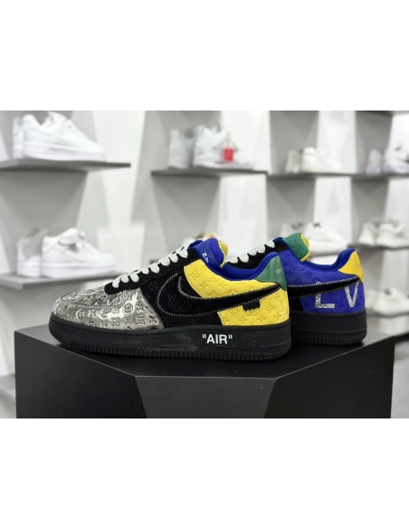 Louis Vuitton x Air Force 1 Low MultiColor Patchwork,NIKE AIR FORCE,NIKE SHOES Reps