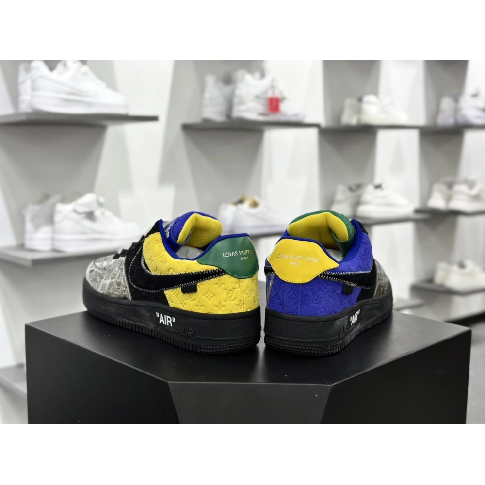 Louis Vuitton x Air Force 1 Low MultiColor Patchwork,NIKE AIR FORCE,NIKE SHOES Reps