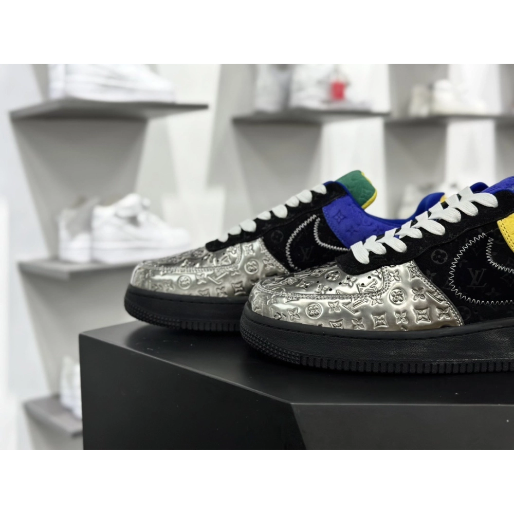 Louis Vuitton x Air Force 1 Low MultiColor Patchwork,NIKE AIR FORCE,NIKE SHOES Reps