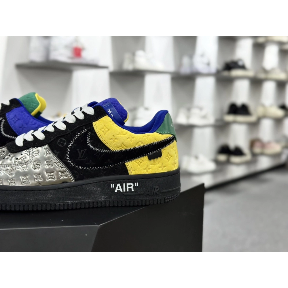 Louis Vuitton x Air Force 1 Low MultiColor Patchwork,NIKE AIR FORCE,NIKE SHOES Reps