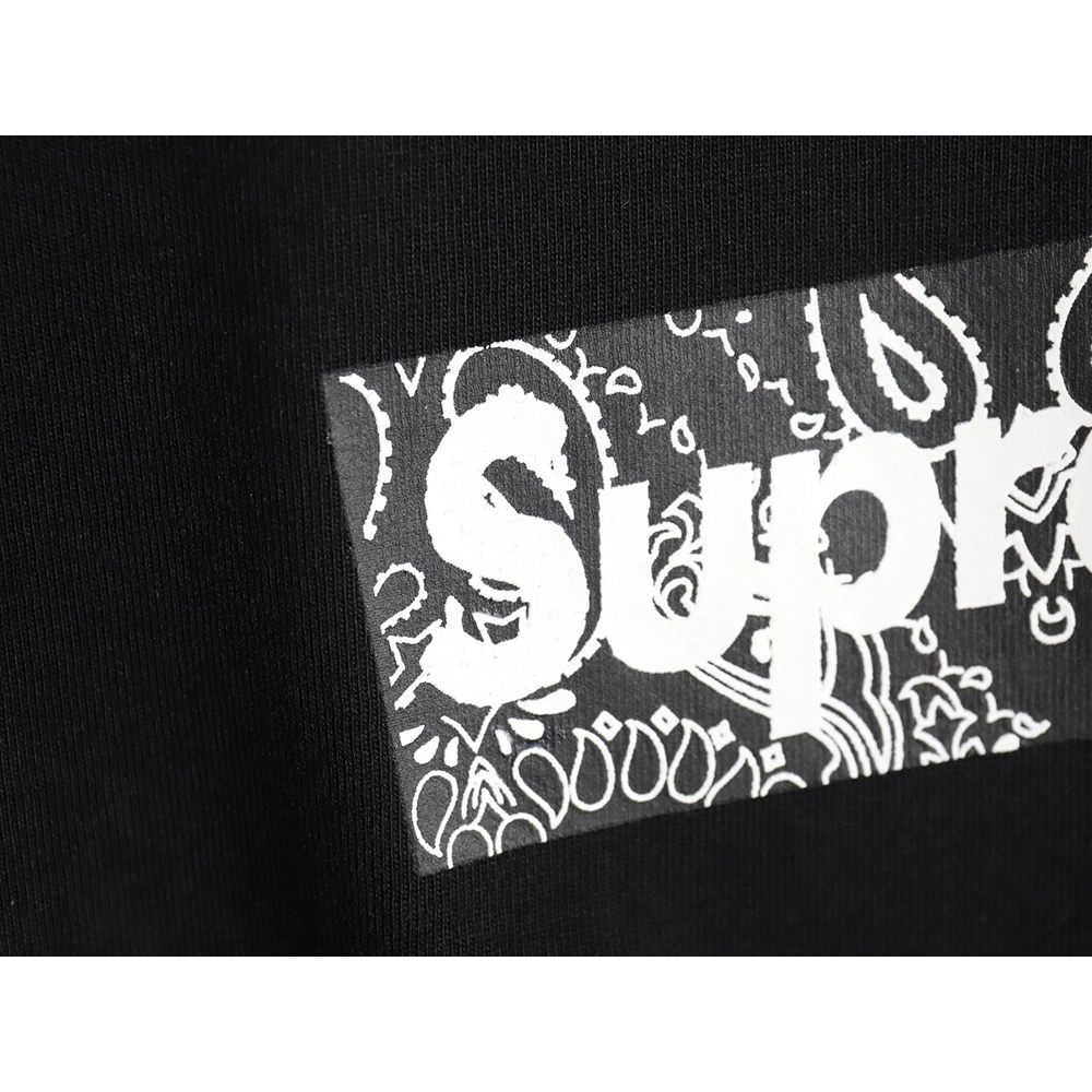 Supreme Bandana Cashew Box Logo Printed Short Sleeves,Supreme