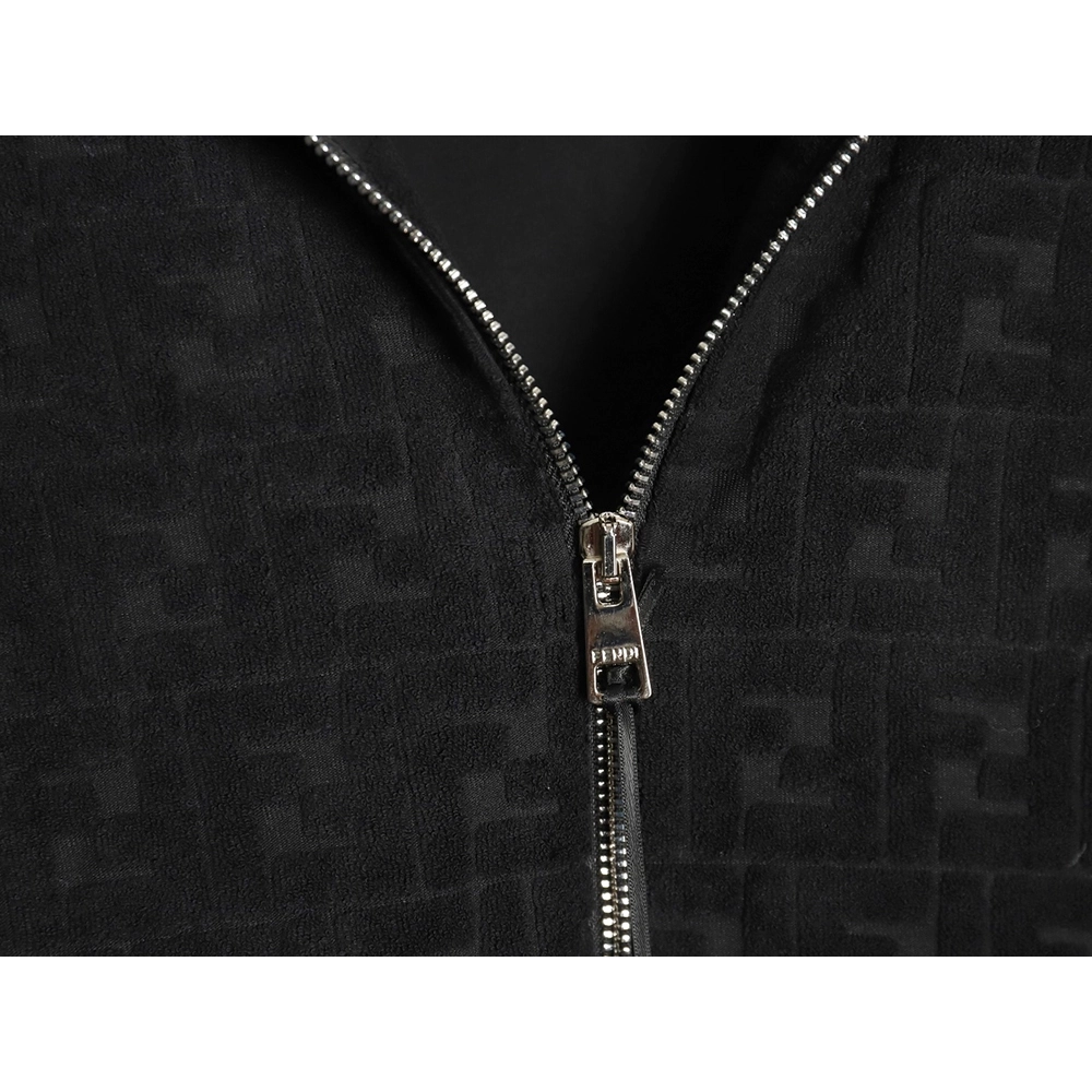 Fendi flocked full print hooded zip-up sweatshirt jacket,Fendi