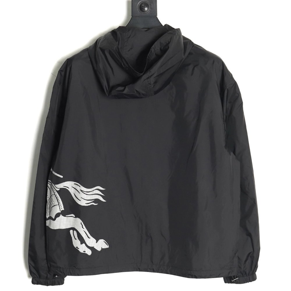 Burberry Equestrian Rider Logo Nylon Jacket,Burberry