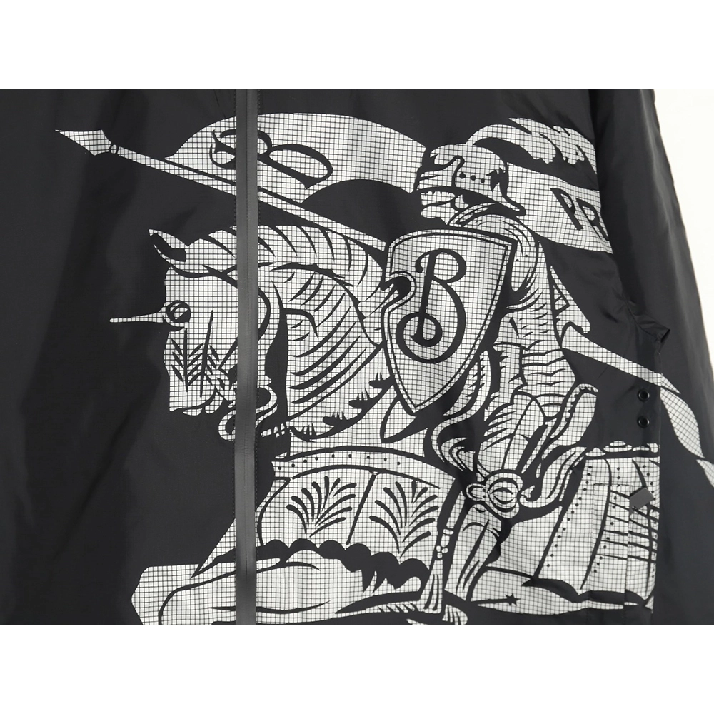 Burberry Equestrian Rider Logo Nylon Jacket,Burberry