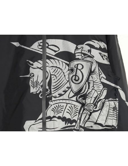 Burberry Equestrian Rider Logo Nylon Jacket,Burberry