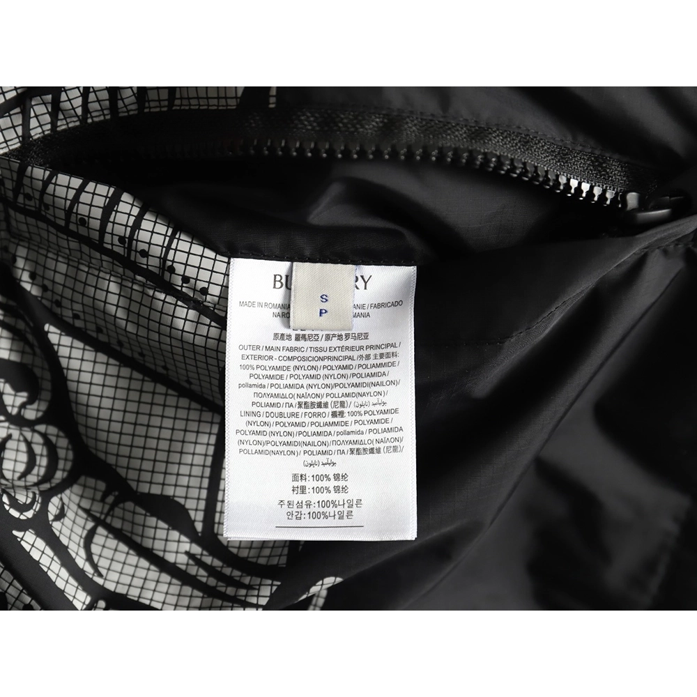 Burberry Equestrian Rider Logo Nylon Jacket,Burberry