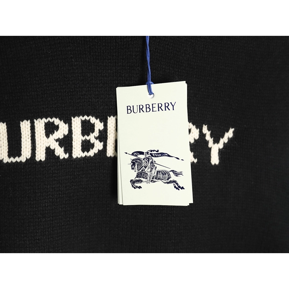 Burberry Equestrian Knight Logo Cashmere Blend Crew Neck Sweater TSK1,Burberry