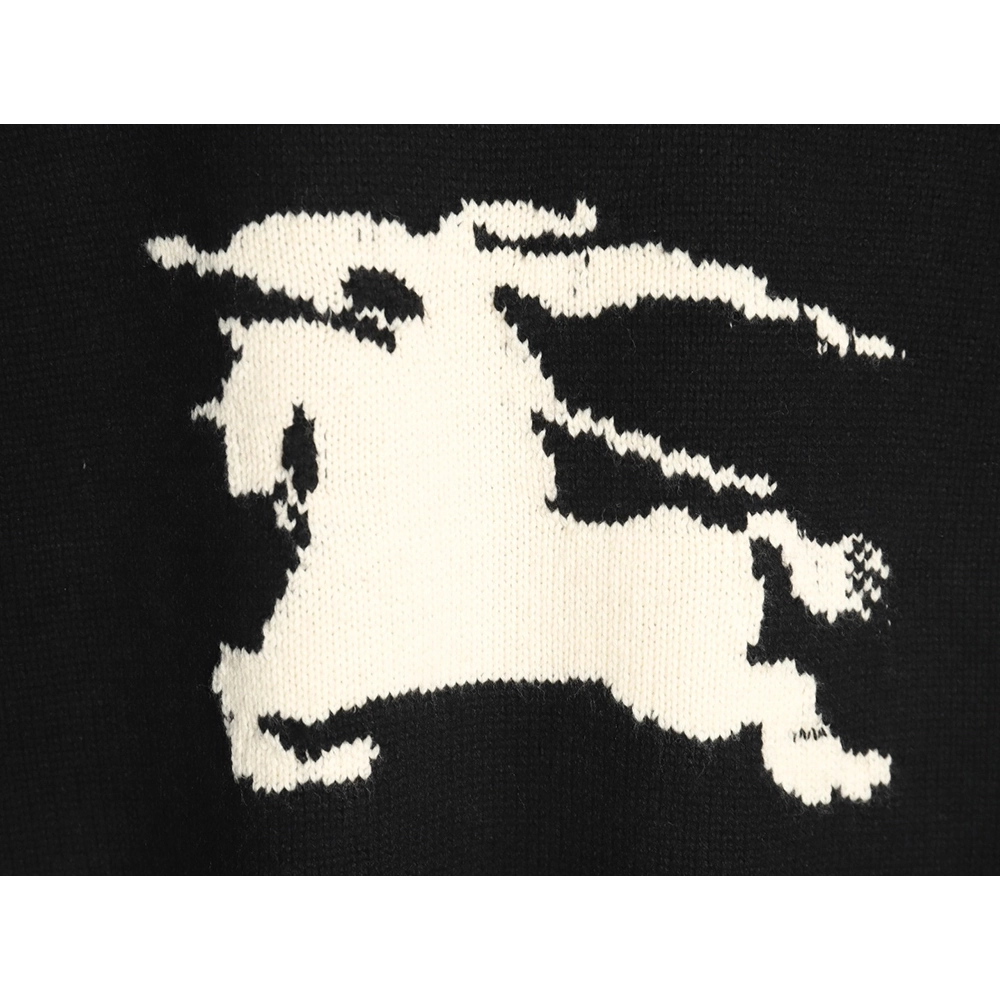 Burberry Equestrian Knight Logo Cashmere Blend Crew Neck Sweater TSK1,Burberry
