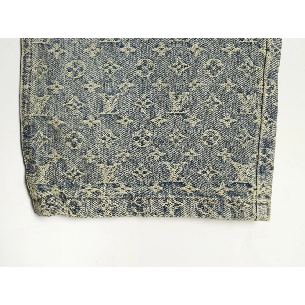 Louis Vuitton all-over jacquard straight washed denim trousers,Louis Vuitton