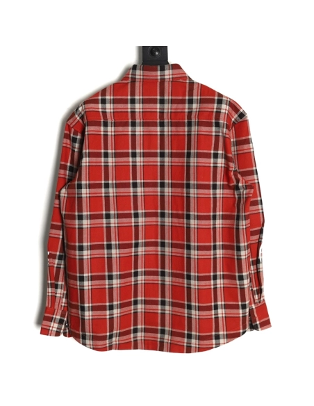 Chrome Hearts Striped Plaid Stitching Silver Button Cardigan Shirt,Chrome Hearts