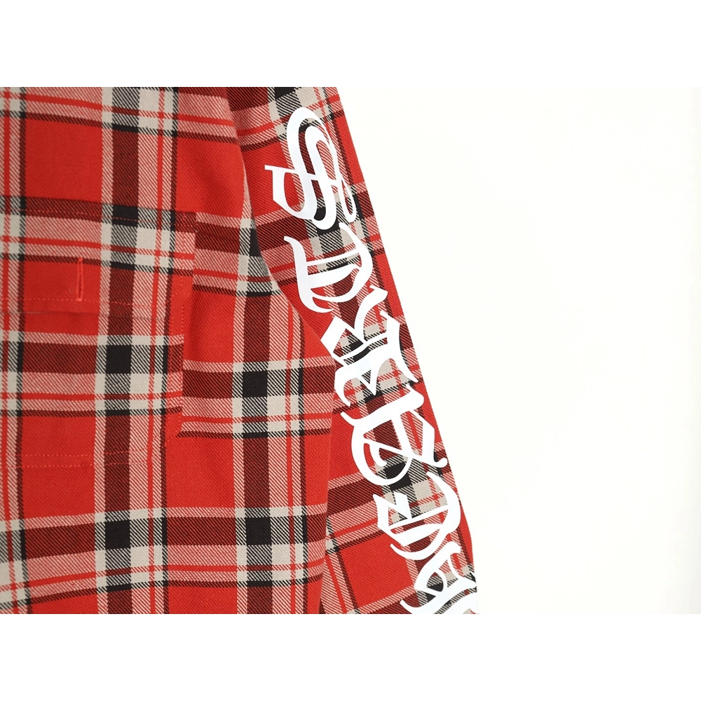 Chrome Hearts Striped Plaid Stitching Silver Button Cardigan Shirt,Chrome Hearts