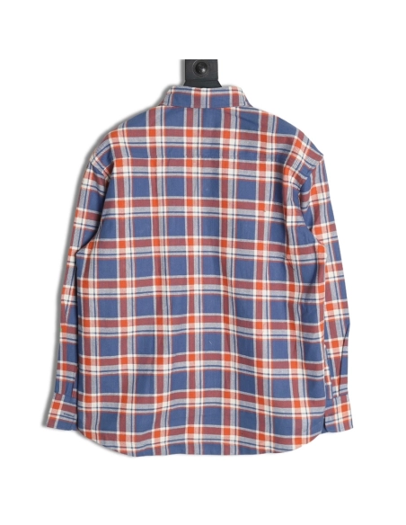 Chrome Hearts Striped Plaid Stitching Silver Button Cardigan Shirt TSK1,Chrome Hearts