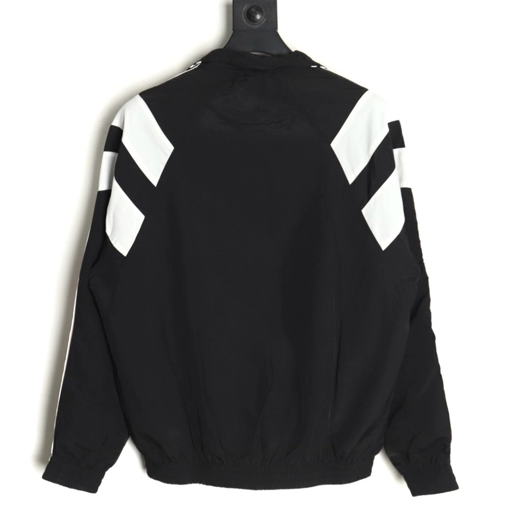 Balenciaga double hook embroidery color block stand collar jacket,Balenciaga
